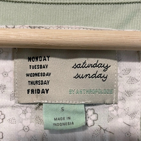 ANTHROPOLOGIE SATURDAY/SUNDAY WOMEN'S SAGE SHORT  SLEEVE AMY SURPLICE TOP Sz S - Picture 8 of 12